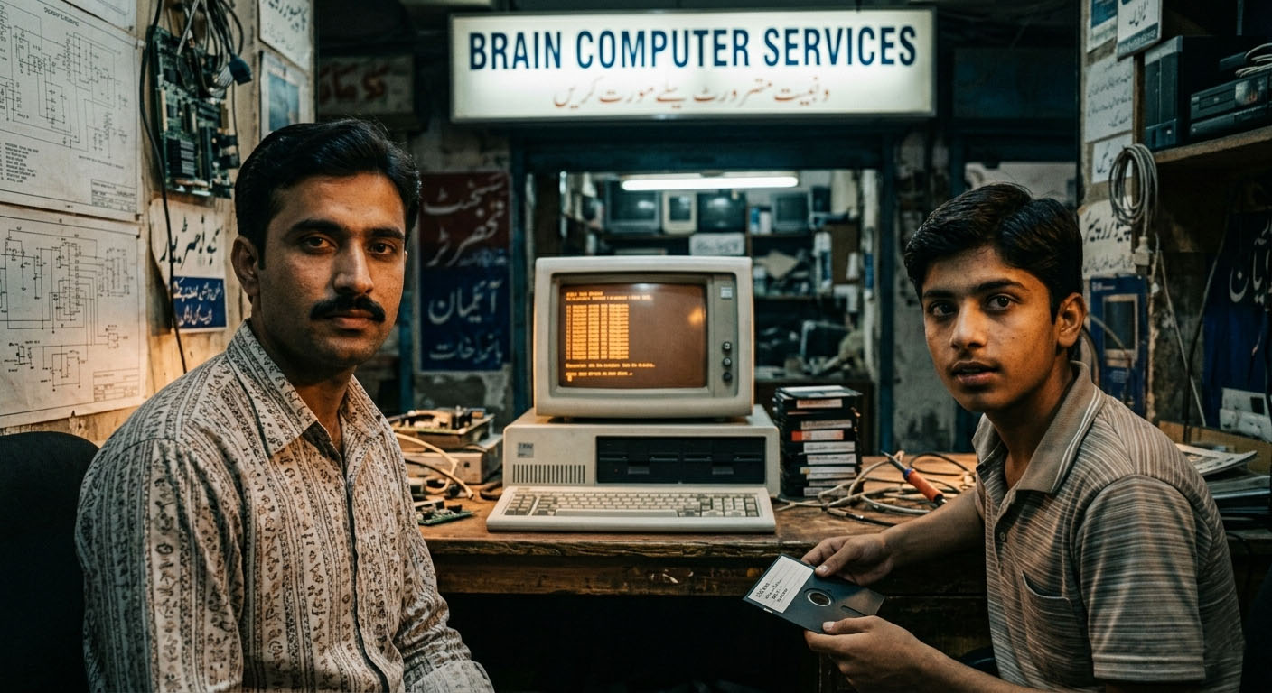 Alvi brothers in 1980s Lahore computer shop