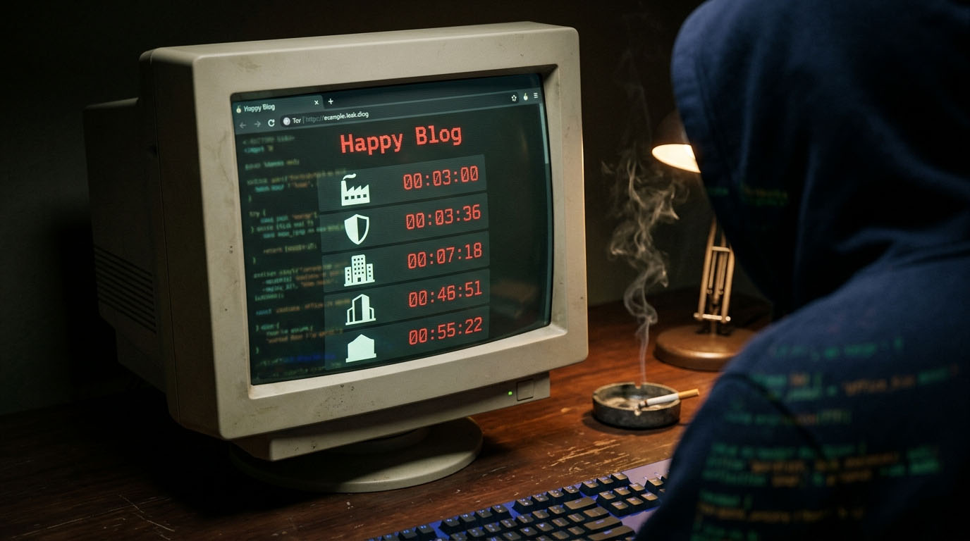 REvil Happy Blog leak site abstract render